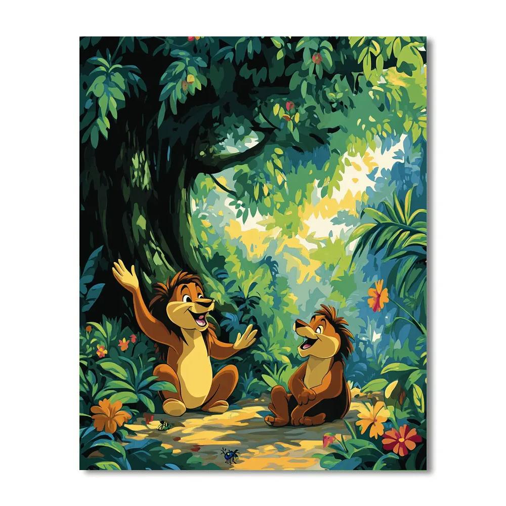 Timon And Pumbaa Jungle Laugh Time Disney Inspired Paint by numbers kits