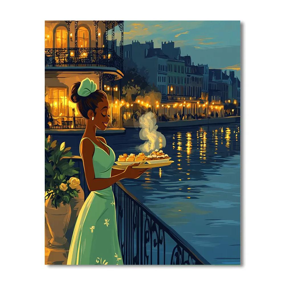 Tiana Riverside Cafe Dream Disney Inspired DIY paint by numbers