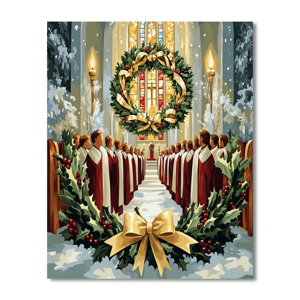 Choir By The Candle Wreath Numbered painting kits
