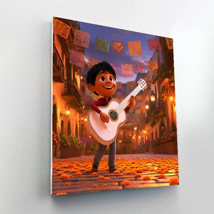 Miguel Music Plaza Fiesta Disney Inspired Number painting
