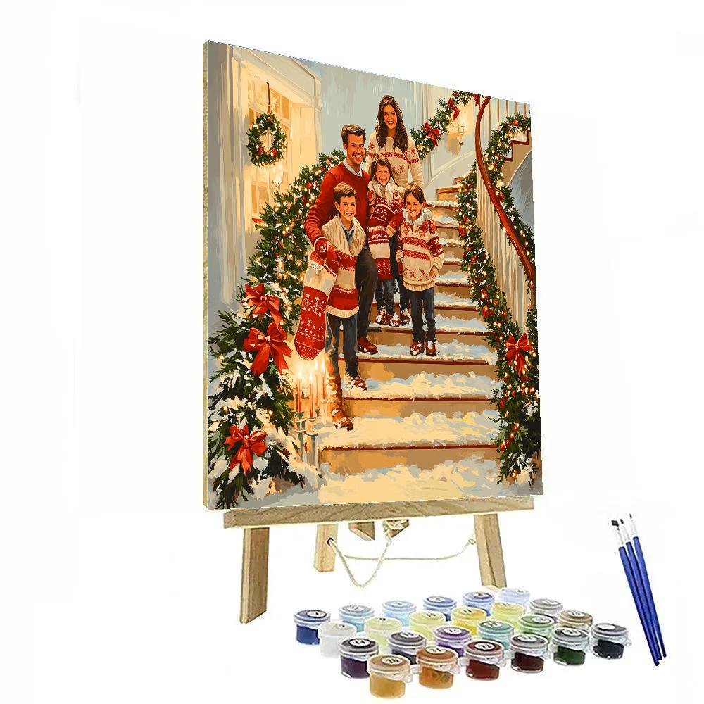 Garlanded Staircase Welcome Paint by numbers kits