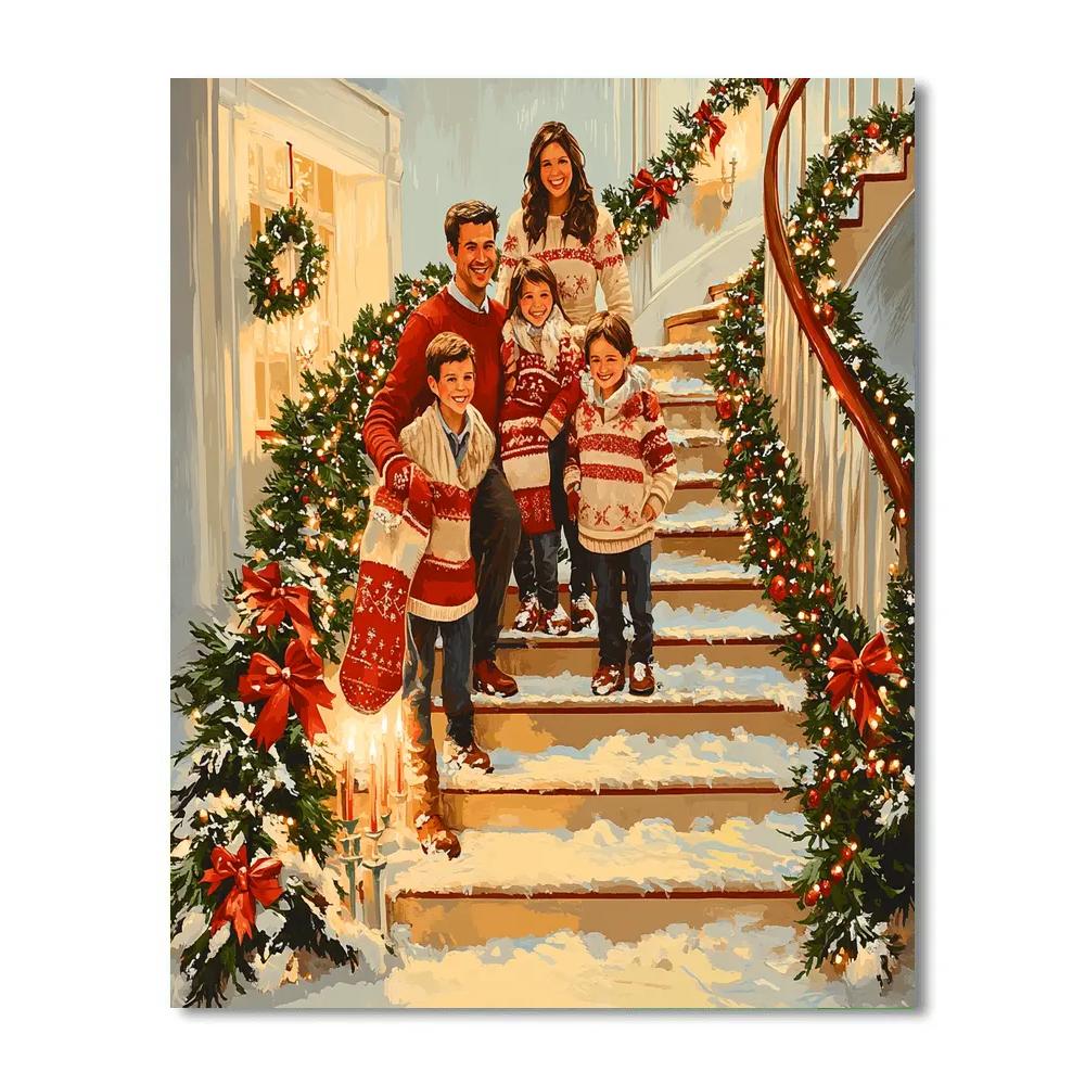 Garlanded Staircase Welcome Paint by numbers kits