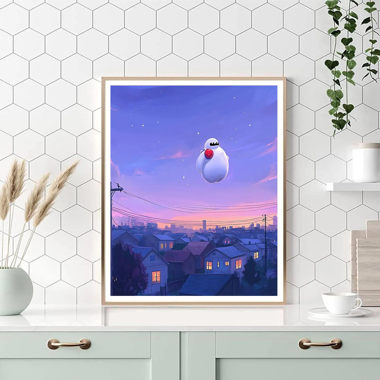 Baymax Neighborhood Sky Stroll Disney Inspired Numbered painting kits