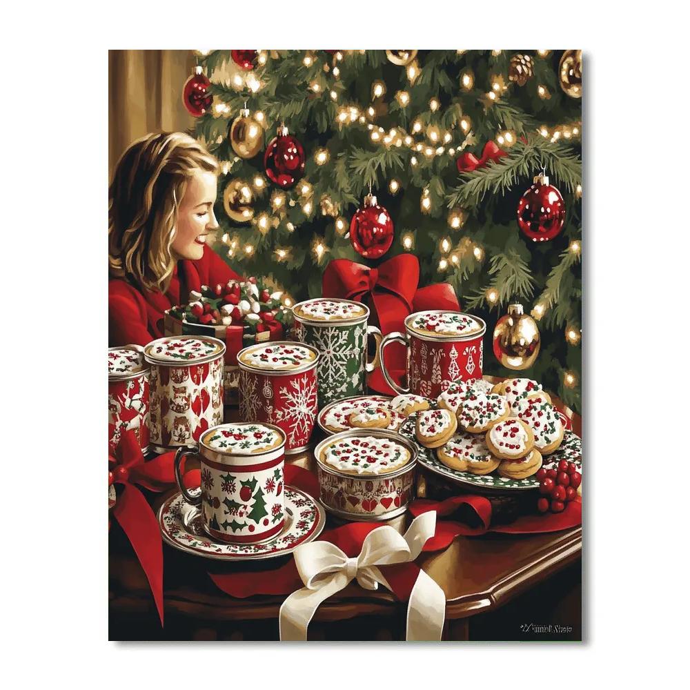 Cookie Swap By The Tree Painting by numbers kit