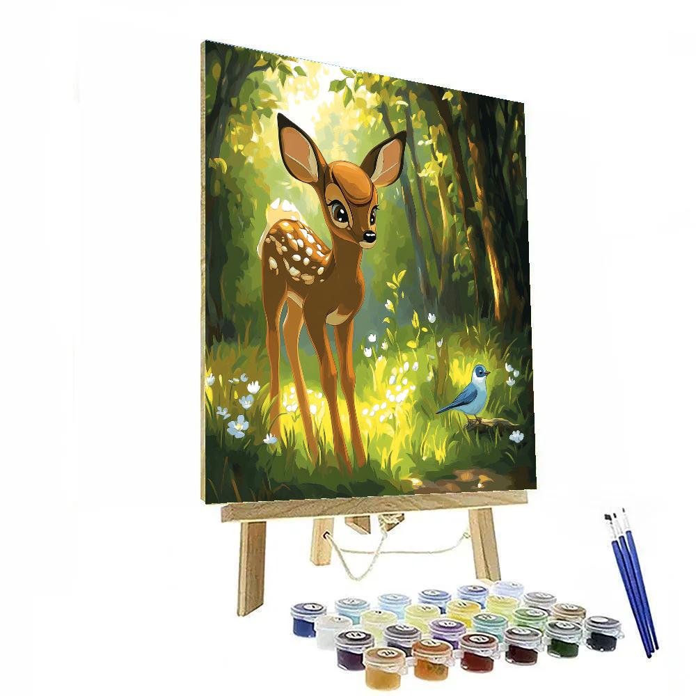 Bambi Forest Meadow Morning Disney Inspired Paint by numbers art