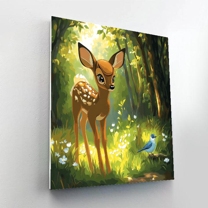 Bambi Forest Meadow Morning Disney Inspired Paint by numbers art