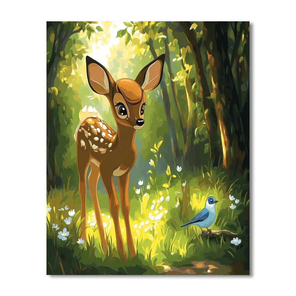 Bambi Forest Meadow Morning Disney Inspired Paint by numbers art