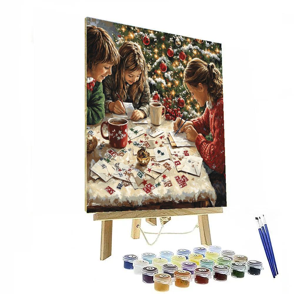 North Pole Letter Writing DIY paint by numbers