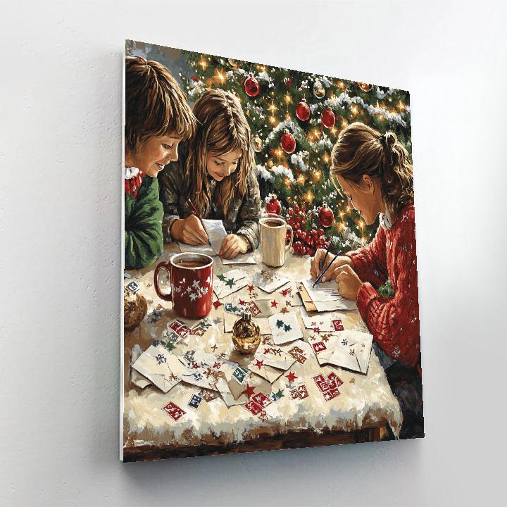 North Pole Letter Writing DIY paint by numbers
