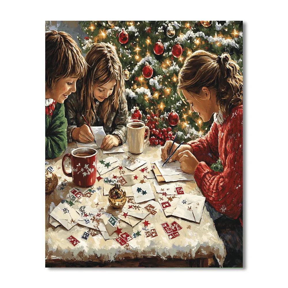 North Pole Letter Writing DIY paint by numbers