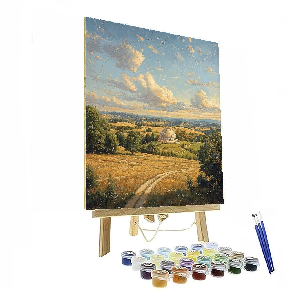 Raphael Inspired Golden Valley With Distant Rotunda Painting by numbers kit