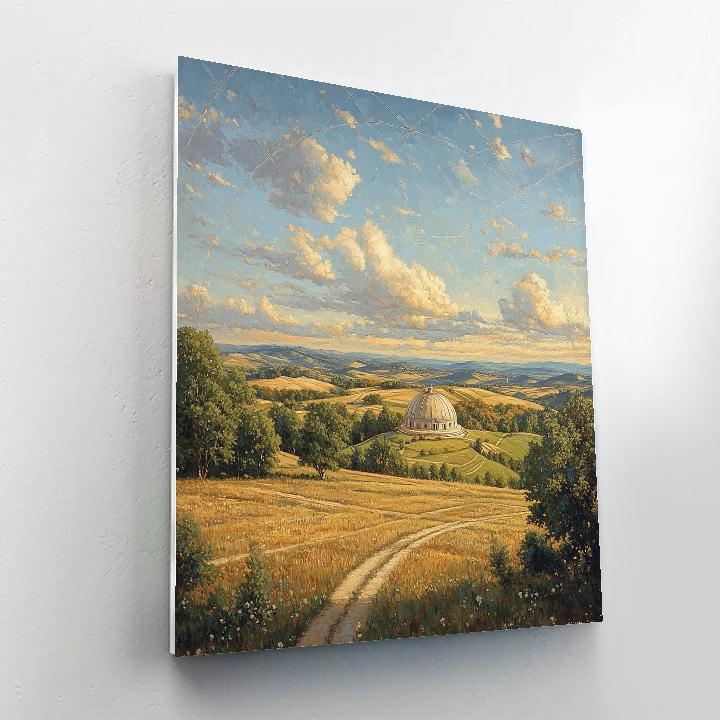 Raphael Inspired Golden Valley With Distant Rotunda Painting by numbers kit