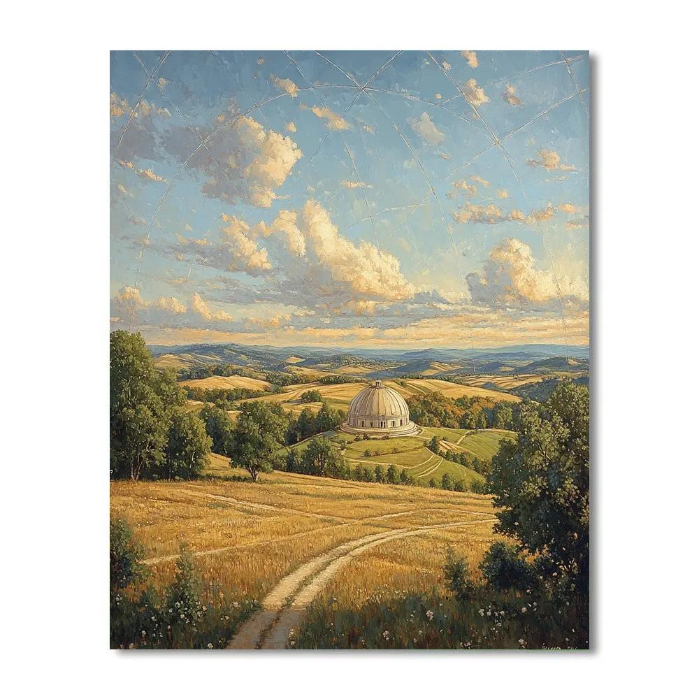 Raphael Inspired Golden Valley With Distant Rotunda Painting by numbers kit