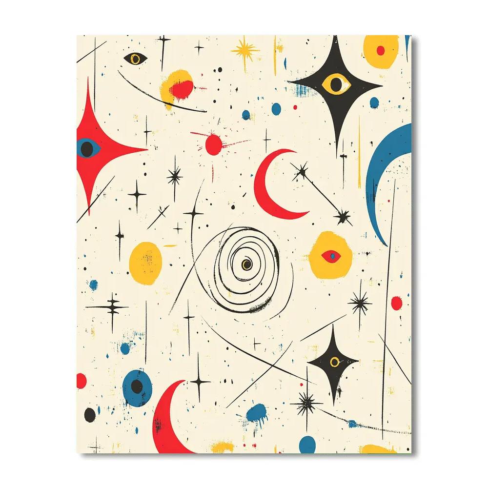 Joan Miró Inspired Celestial Carnival Of Colors Paint by numbers kits