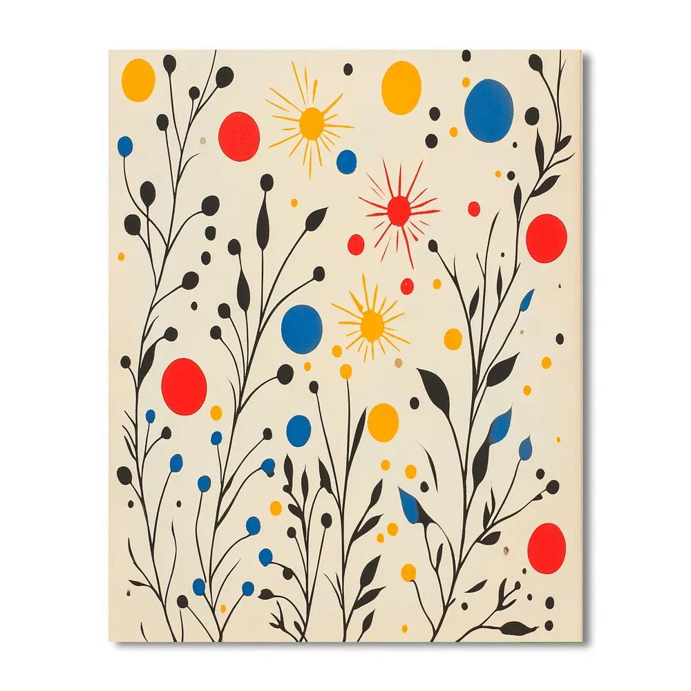 Joan Miró Inspired Quantum Star Garden paint by number