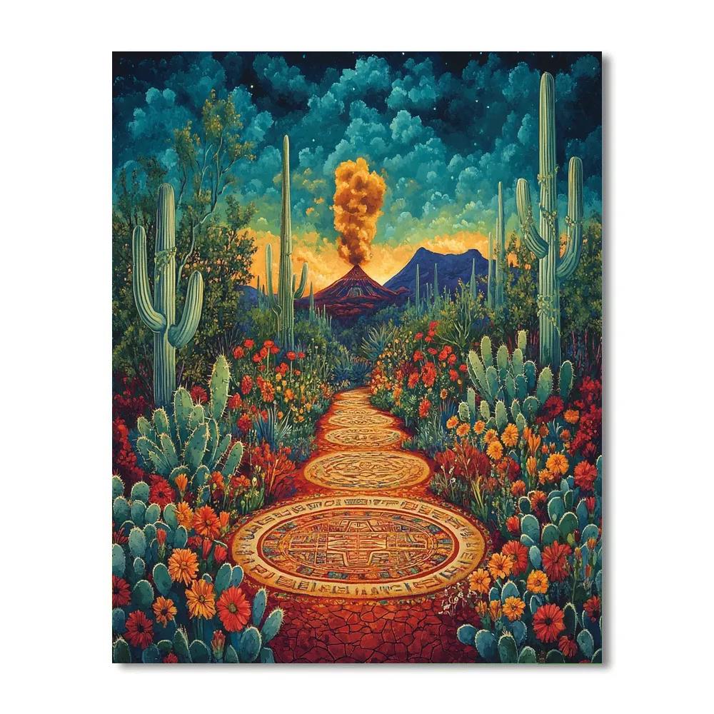 Frida Kahlo Inspired Garden Of Ancestral Echoes DIY paint by numbers