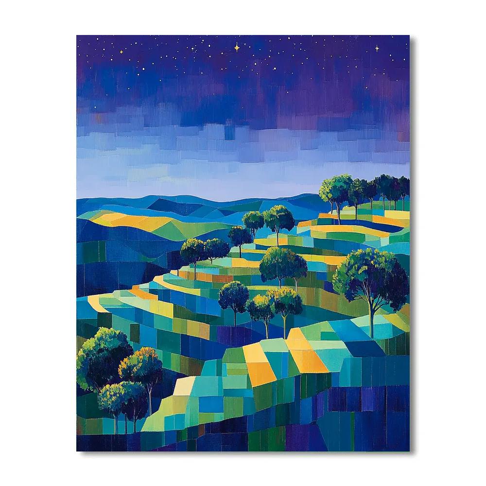Paul Cézanne Inspired Cosmic Orchard Of Color Fields DIY paint by numbers