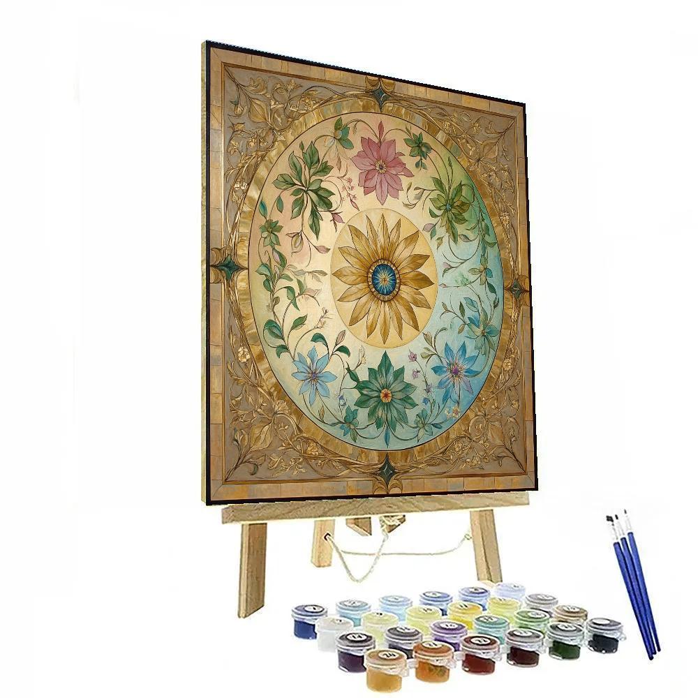 Alphonse Mucha Inspired Celestial Garden Of Seasons paint by number