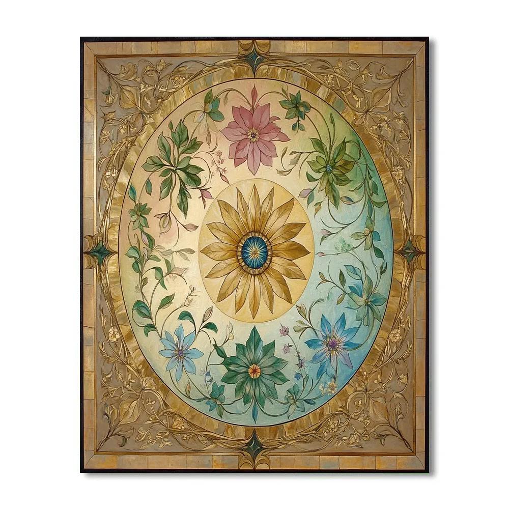 Alphonse Mucha Inspired Celestial Garden Of Seasons paint by number