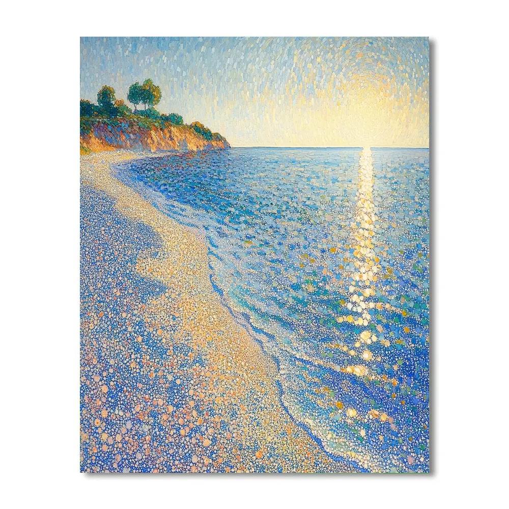 Georges Seurat Inspired Tidal Light Horizons paint by numbers