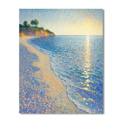 Georges Seurat Inspired Tidal Light Horizons paint by numbers
