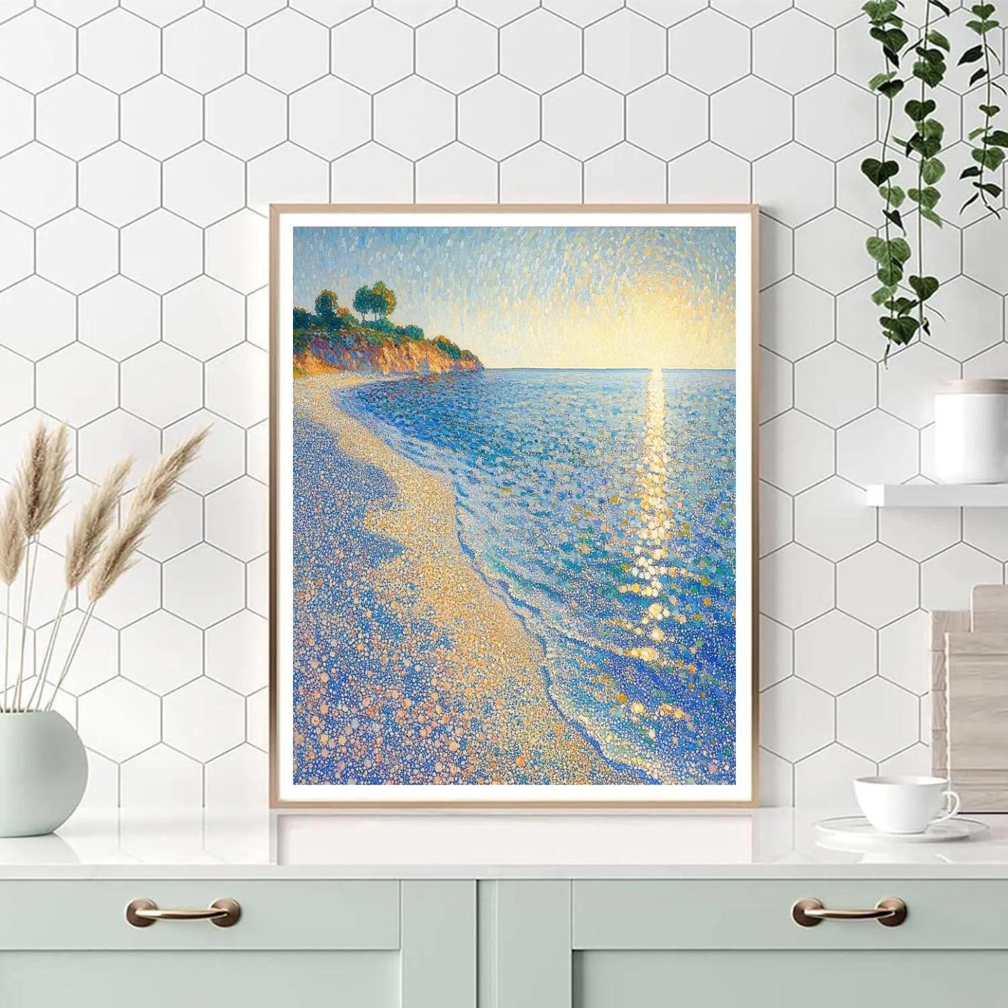 Georges Seurat Inspired Tidal Light Horizons paint by numbers