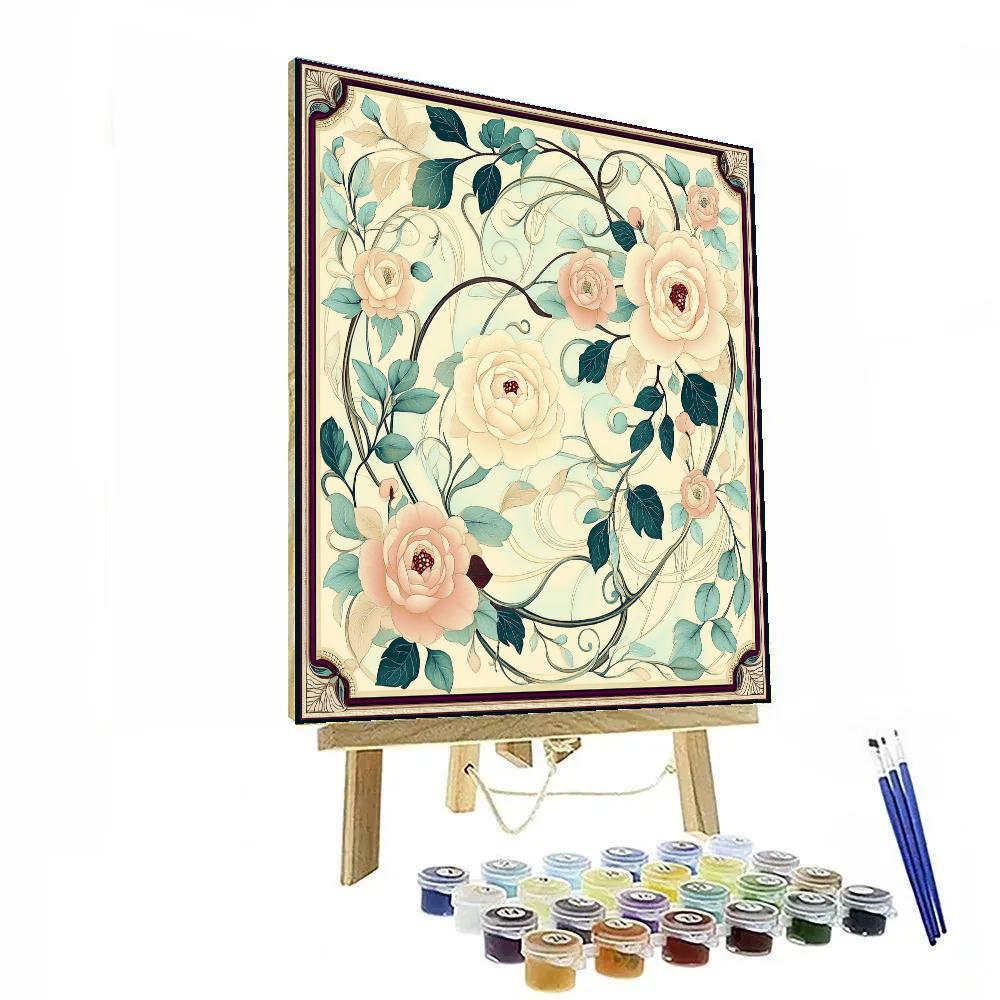 Alphonse Mucha Inspired Symphony Of Flowing Vines Painting by numbers kit