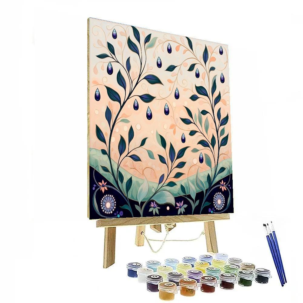 Alphonse Mucha Inspired Dawn Of Crystal Dewdrops Painting by numbers kit