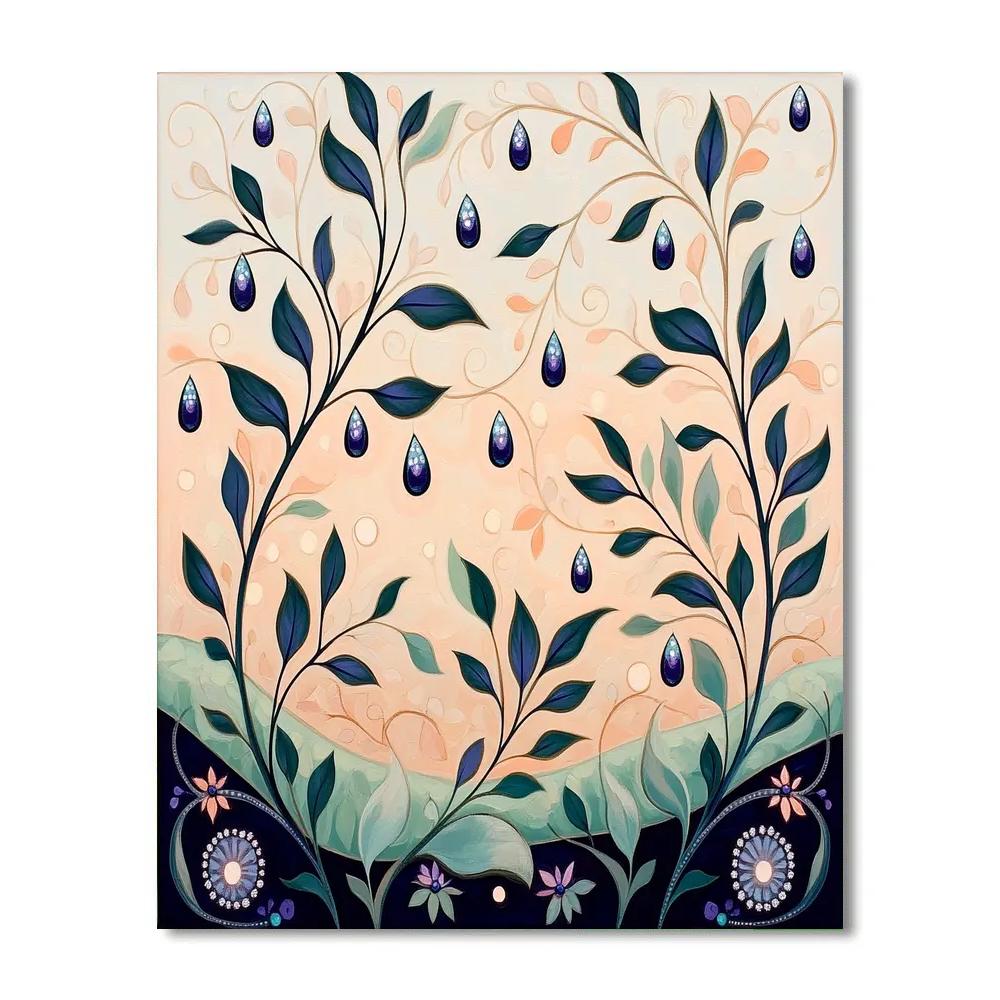 Alphonse Mucha Inspired Dawn Of Crystal Dewdrops Painting by numbers kit