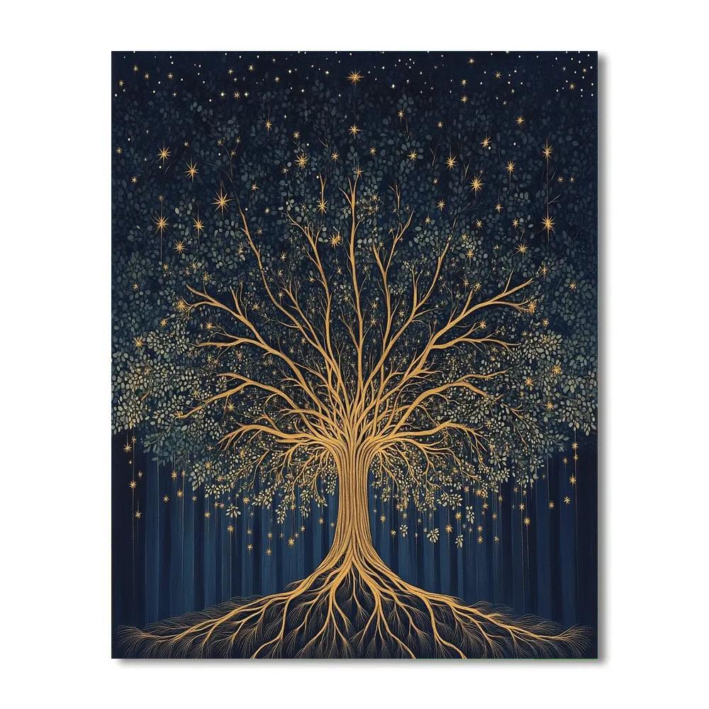 Nandalal Bose Inspired Cosmic Banyan Dream DIY paint by numbers