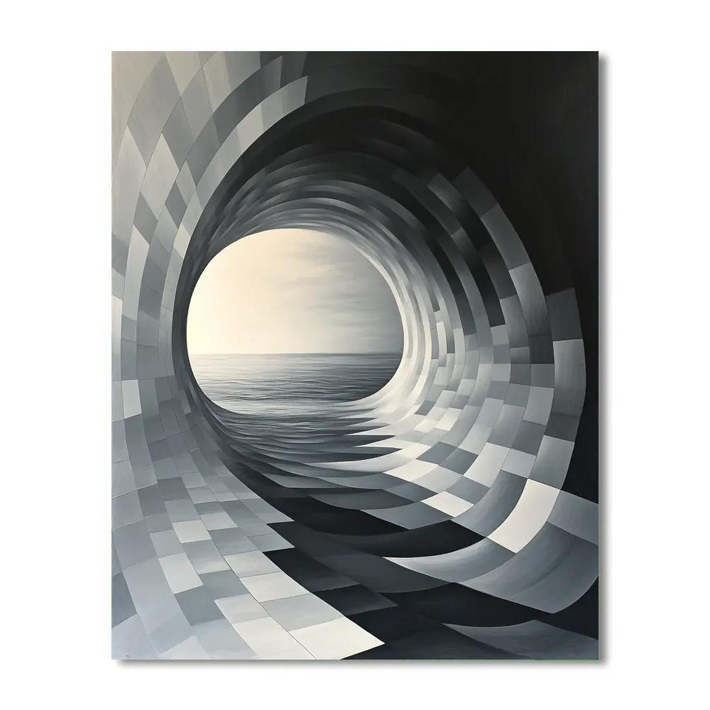 M C Escher Inspired Infinite Tidal Lattices painting number kit