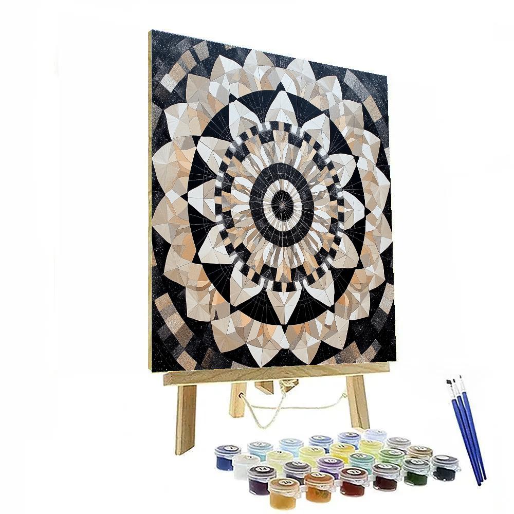 M C Escher Inspired Celestial Tessellation Rings Paint by numbers art