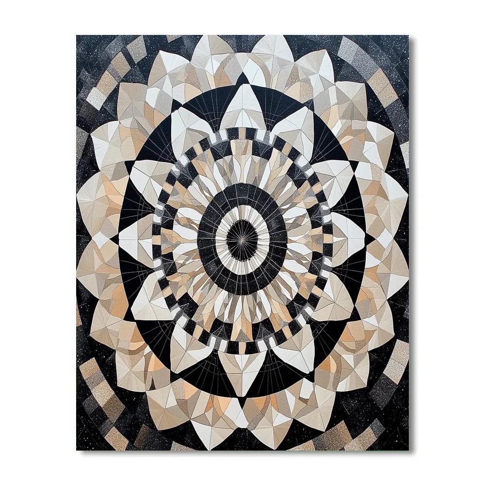M C Escher Inspired Celestial Tessellation Rings Paint by numbers art