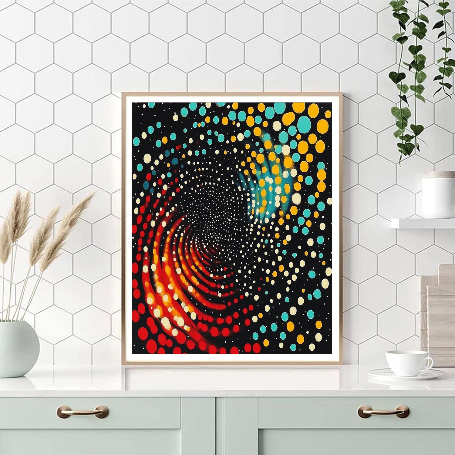 Yayoi Kusama Inspired Cosmic Polka Nebula Numbered painting kits