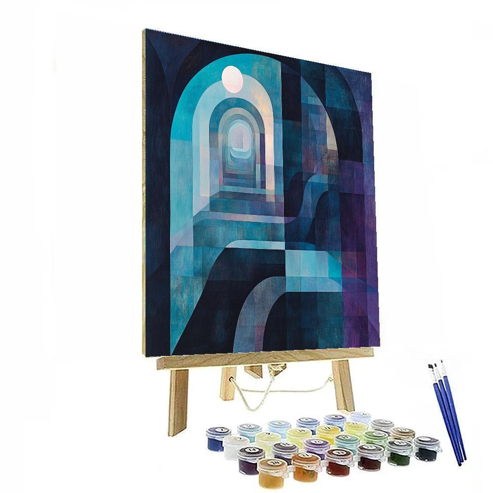 Paul Klee Inspired Lunar Echo Labyrinth paint by numbers