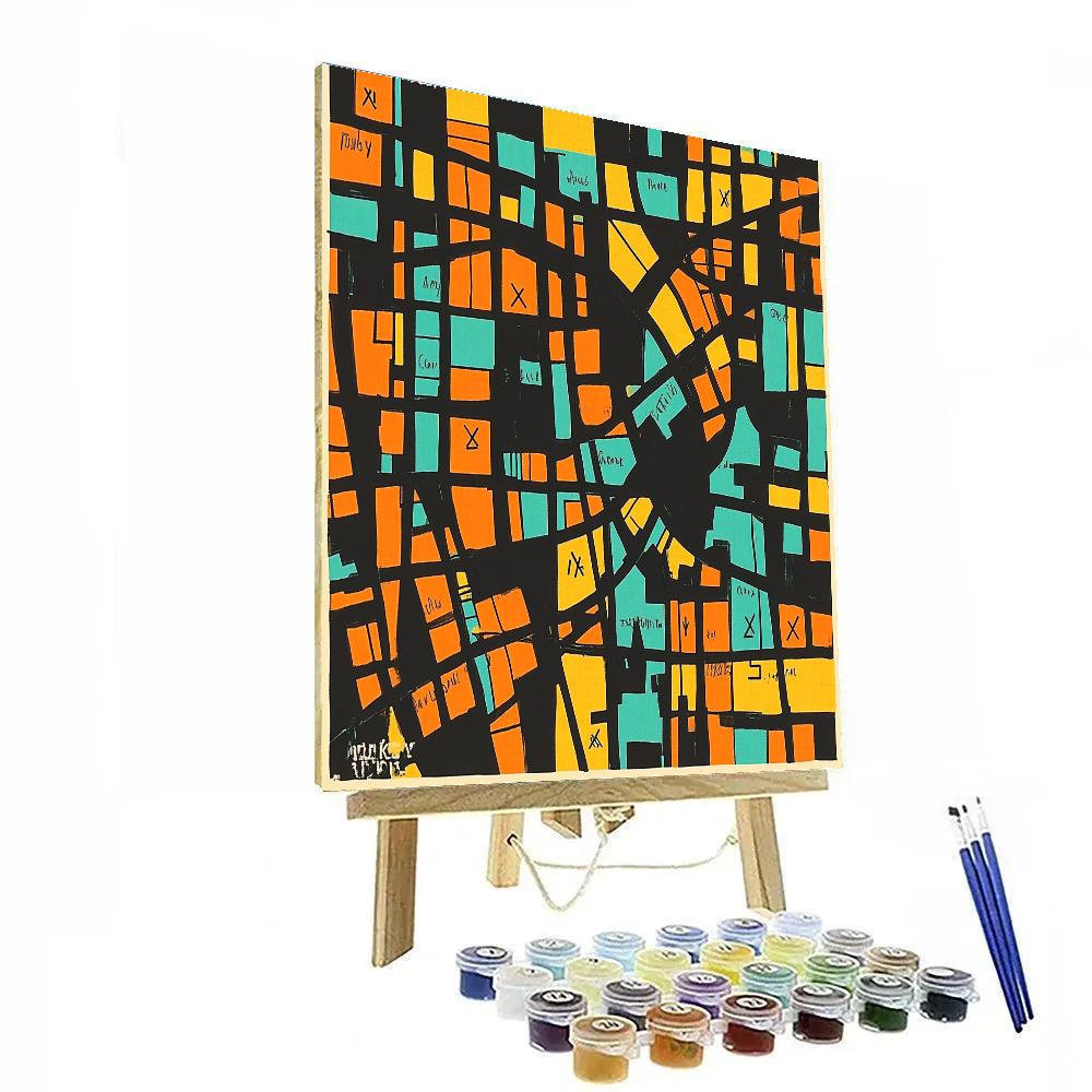 Jean Michel Basquiat Inspired City Pulse Without Streets Numbered painting kits
