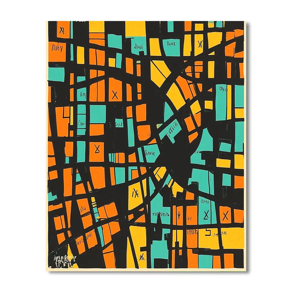 Jean Michel Basquiat Inspired City Pulse Without Streets Numbered painting kits