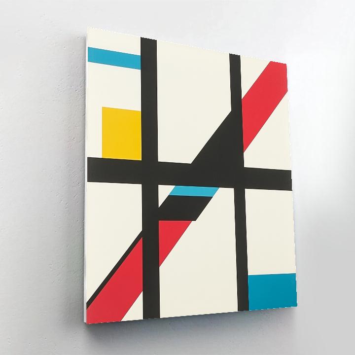 Kazimir Malevich Inspired Fractured Equilibrium Field paint by number