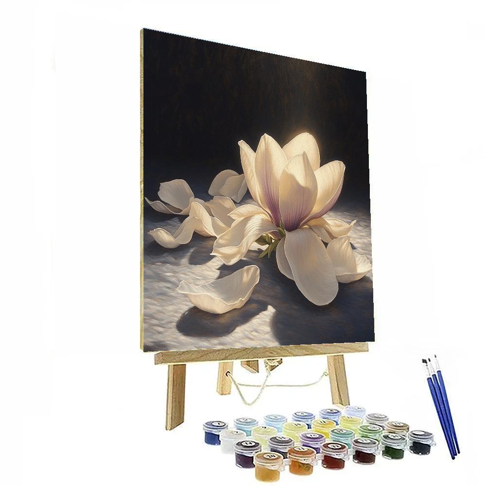 Caravaggio Inspired Fallen Magnolia Blossoms DIY paint by numbers