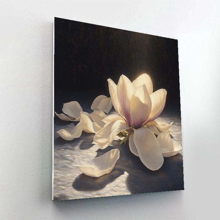 Caravaggio Inspired Fallen Magnolia Blossoms DIY paint by numbers