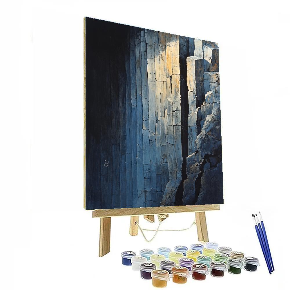 Caravaggio Inspired Basalt Cliff Cross Section paint by numbers