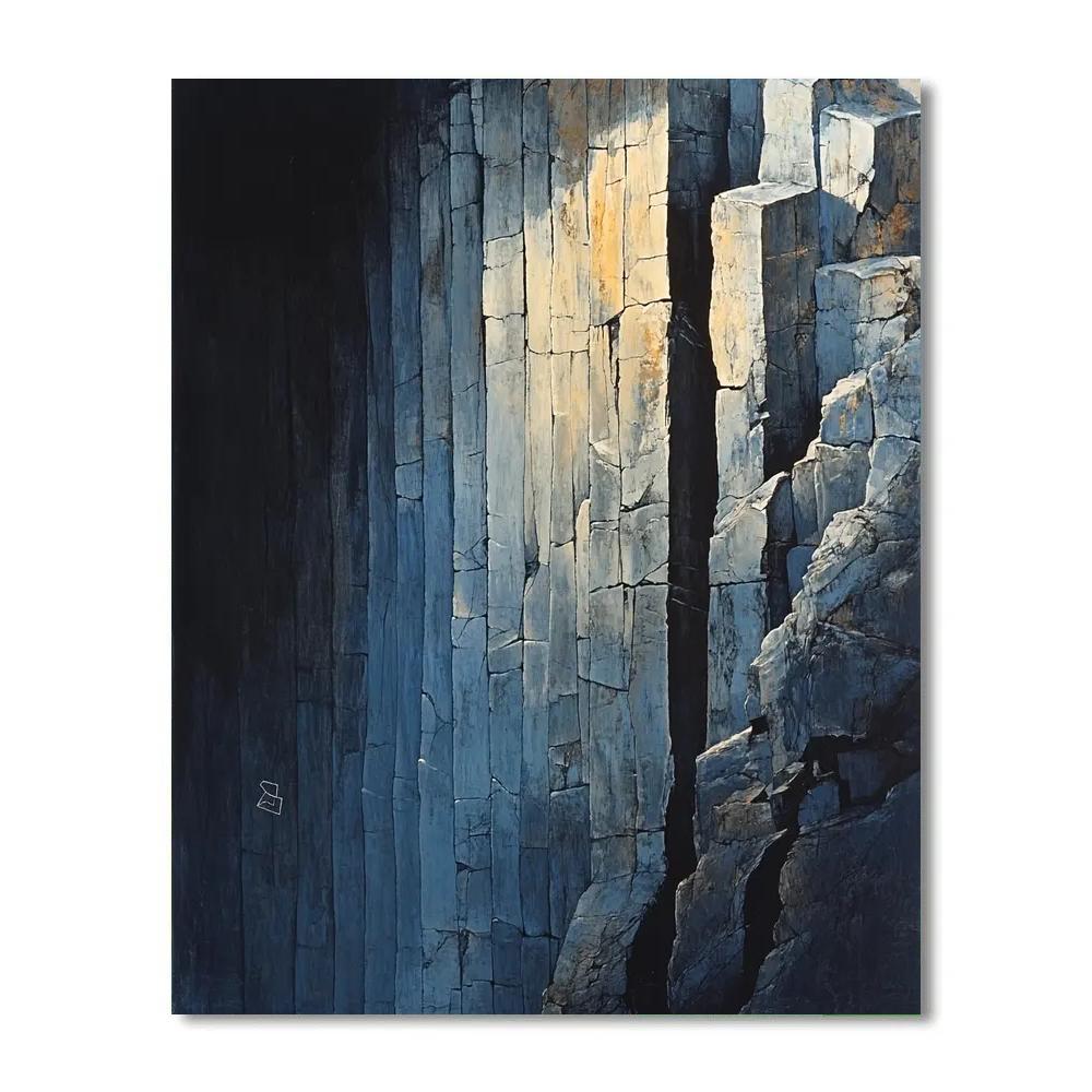Caravaggio Inspired Basalt Cliff Cross Section paint by numbers