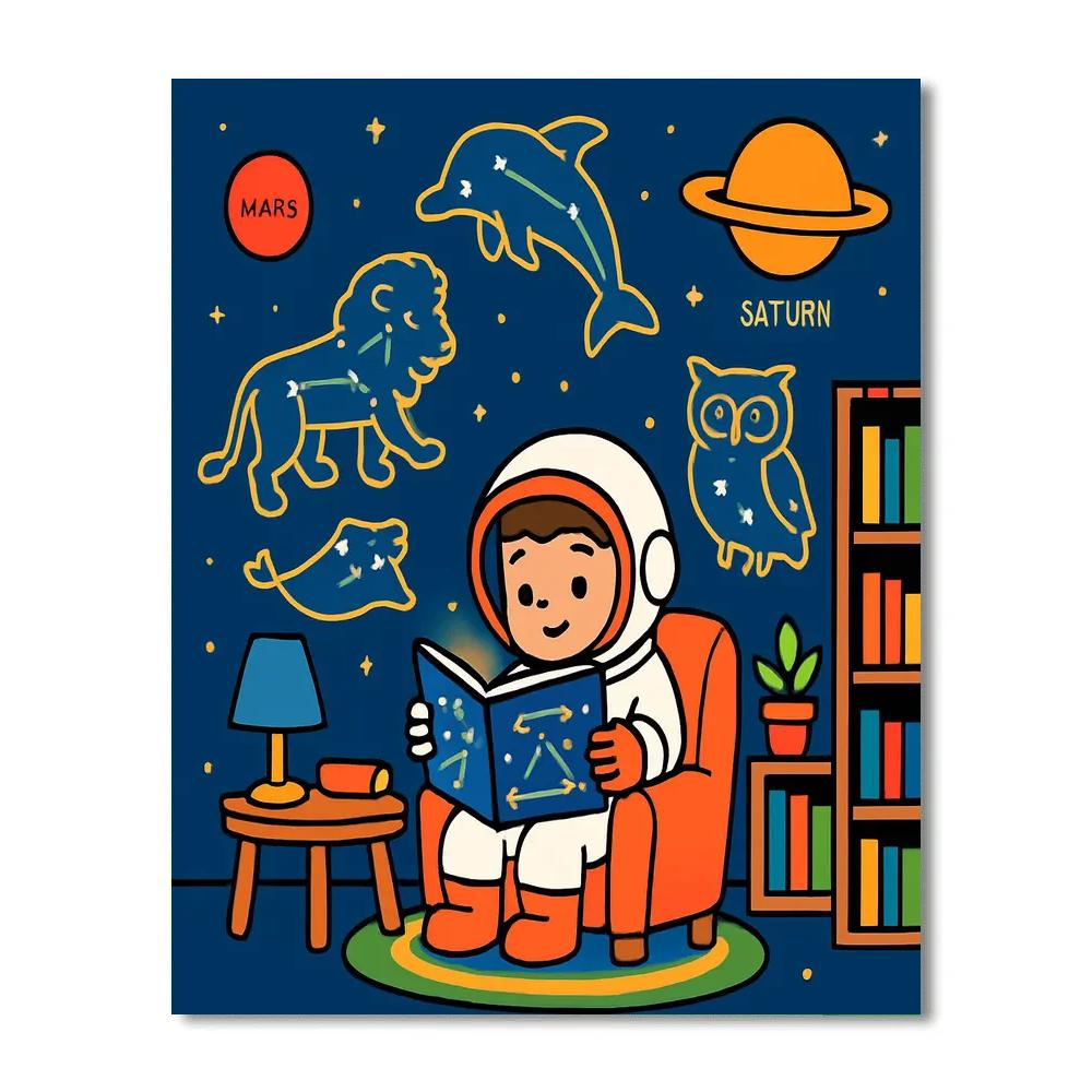 Galactic Library Of Animal Constellations paint by number