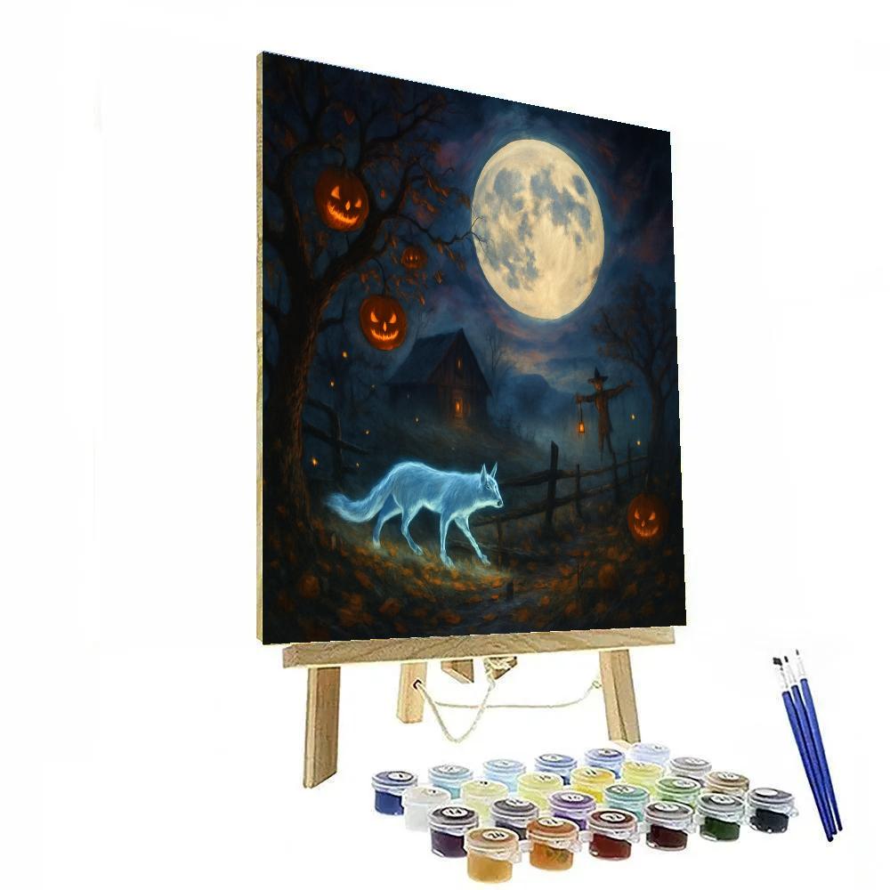 Moonlit Orchard Of The Lantern Fox paint by numbers
