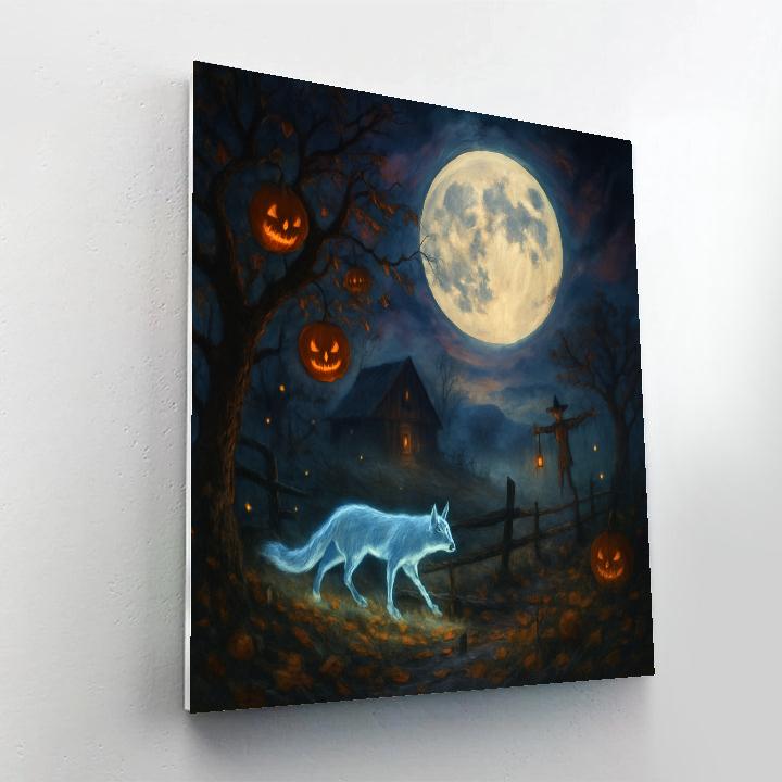 Moonlit Orchard Of The Lantern Fox paint by numbers