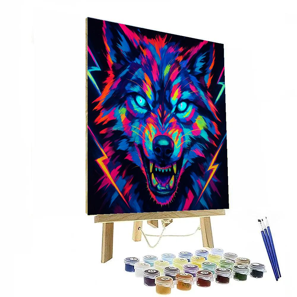 Prismatic Thunder Wolf Gaze paint by numbers