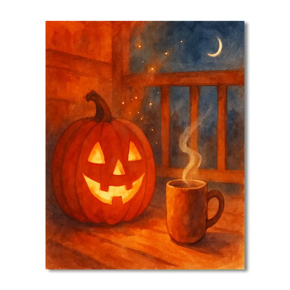 Pumpkin Stardust Porch paint by number