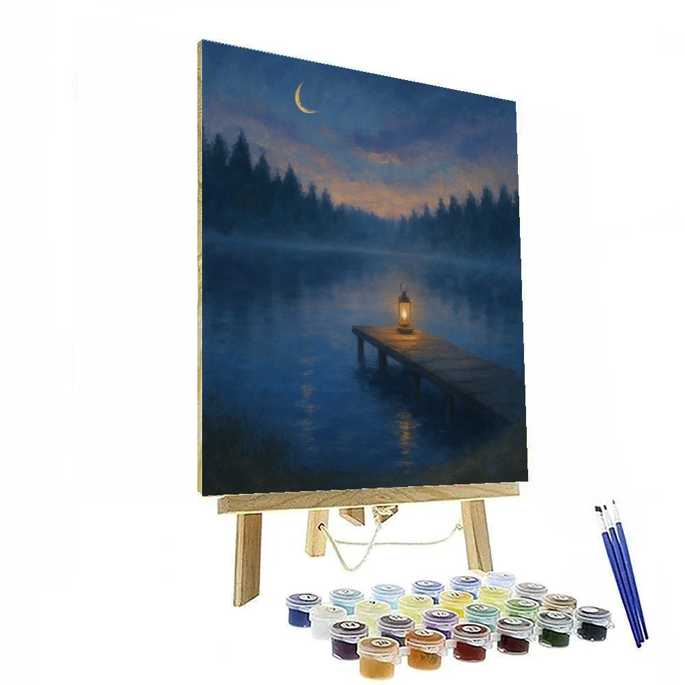 Lantern Evening On The Quiet Dock Numbered painting kits