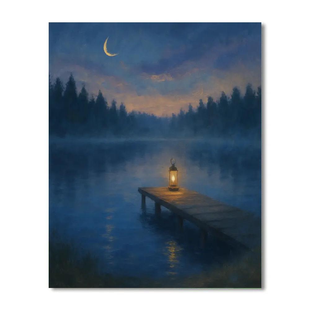 Lantern Evening On The Quiet Dock Numbered painting kits