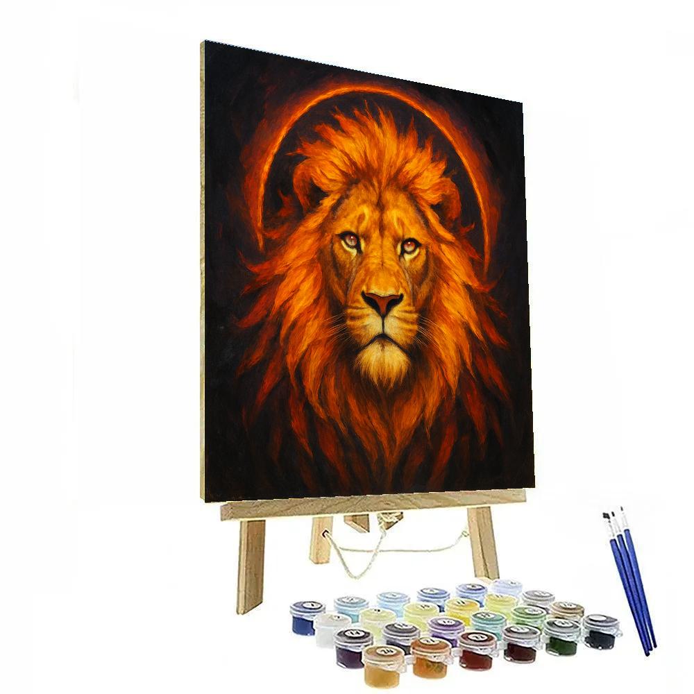 Solar Crowned Lion Majesty paint by numbers